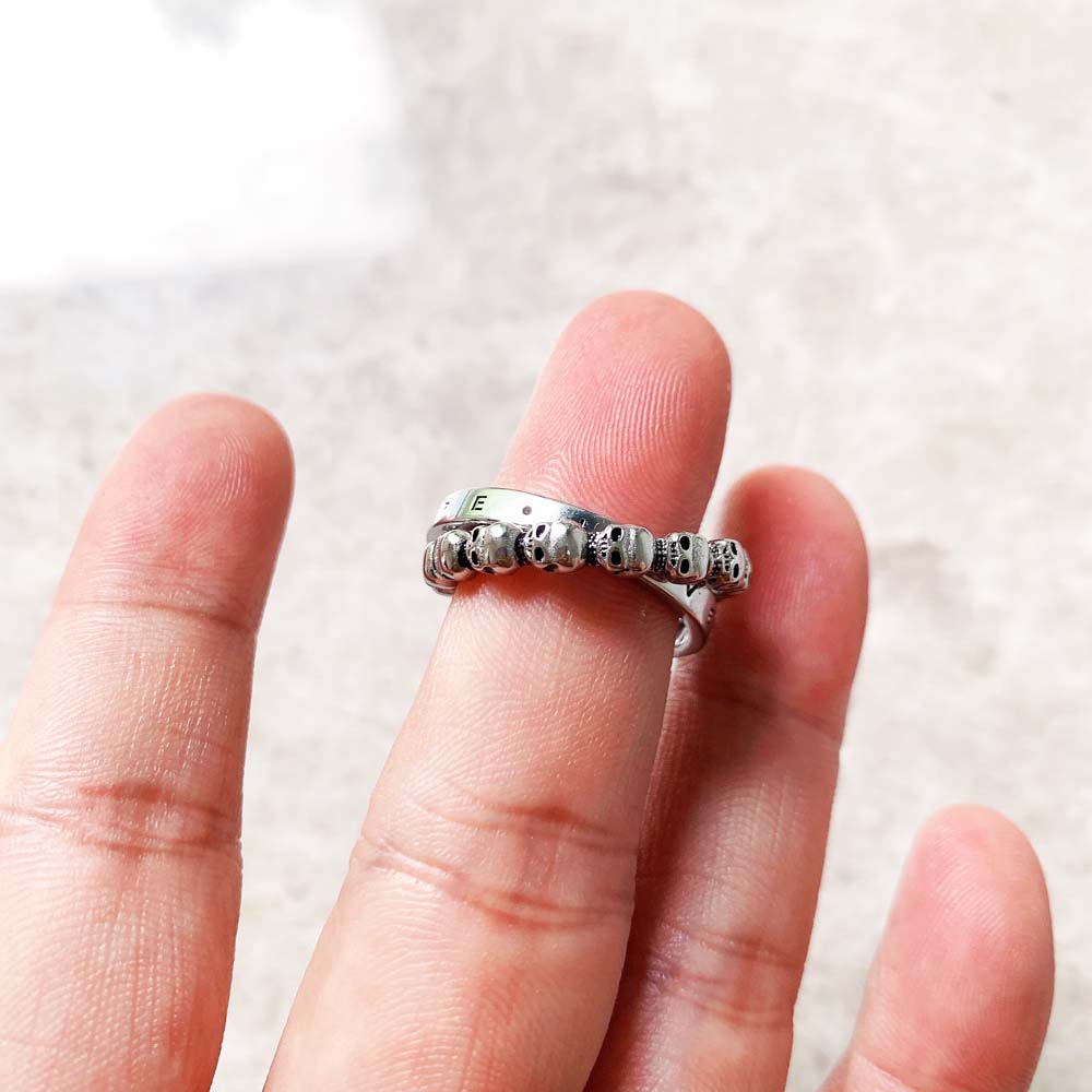 Diamond Skull Ring Silver Gothic Skull Engagement Ring For Women